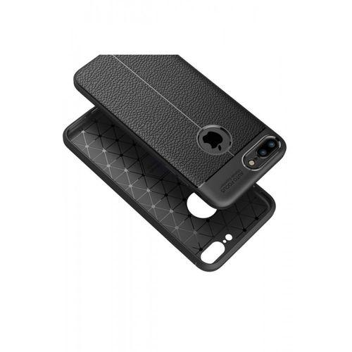 iPhone 7 Plus Kılıf Focus Derili Silikon - Siyah