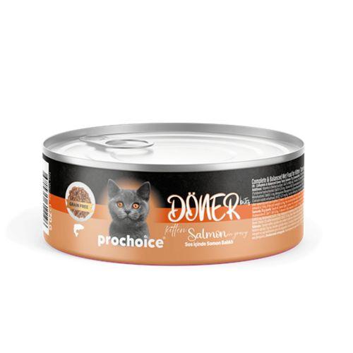 Prochoice Döner Salmon, Sos İçinde Somon Balıklı Tam & Dengeli Yavru Kedi Konservesi  12x70 gr