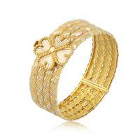 14 Ayar Altın Yonca Motifli Kelepçe Bileklik HSM10052