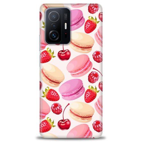 Xiaomi Mi 11T Pro Kılıf HD Baskılı Kılıf - Makaron ve Çilekler + Tam Ekran Koruyucu