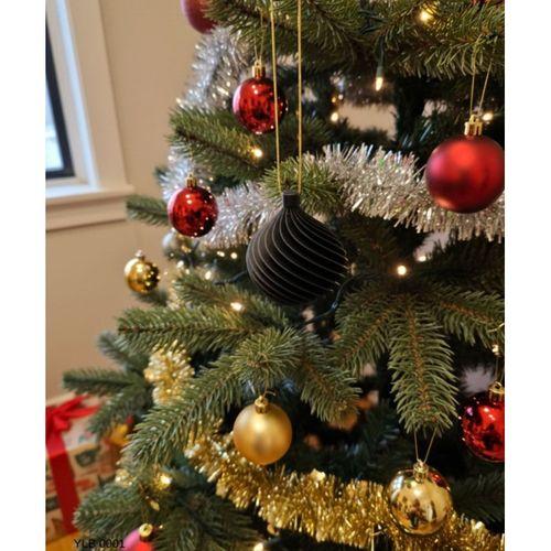 Siyah Renk Spiral Desenli Mini Dekoratif Yilbasi Susu Ev Dekoru