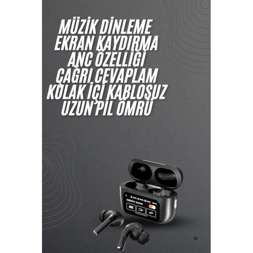 Kulak İçi Bluetooth Kulaklık Ekranlı Müzik Dinleme Çağrı Cevaplama Siyah
