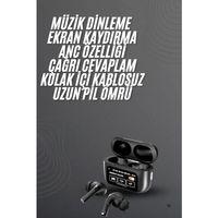 Kulak İçi Bluetooth Kulaklık Ekranlı Müzik Dinleme Çağrı Cevaplama Siyah