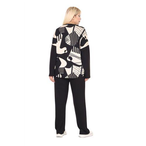 Melsay Butik Siyah Picasso Desen Çapraz Cep Detaylı Eşofman Takımı