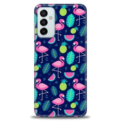 Samsung Galaxy M13 Kılıf HD Baskılı Kılıf - Flamingo Ananas + Tam Ekran Koruyucu