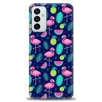 Samsung Galaxy M13 Kılıf HD Baskılı Kılıf - Flamingo Ananas + Tam Ekran Koruyucu