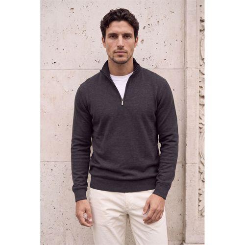 Lars Selanik Örme Kumaş Yarım Fermuar Erkek Sweatshirt - Antrasit
