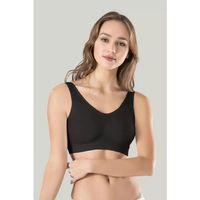 Kadın Siyah Kalın Askılı Çıkarılabilir Pedli Örme Seamless Dikişsiz Basic Büstiyer