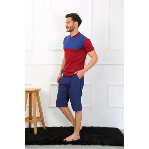 Erkek Penye 3'lü Parlamentmavi Parçalı Pijama Takımı
