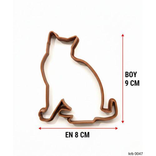Oturan Kedi Figürlü Kurabiye Kalıbı – Hamur Kesici, Şeker Hamuru ve Oyun Hamuru İçin