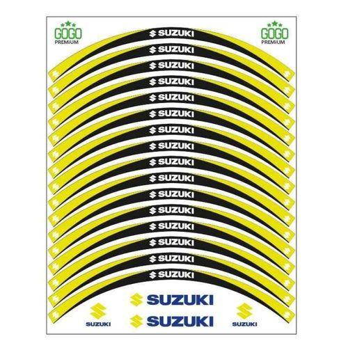 SEVGENT Sarı Siyah Suzukı Uyumlu Reflektörlü 1 Set Jant Şeridi