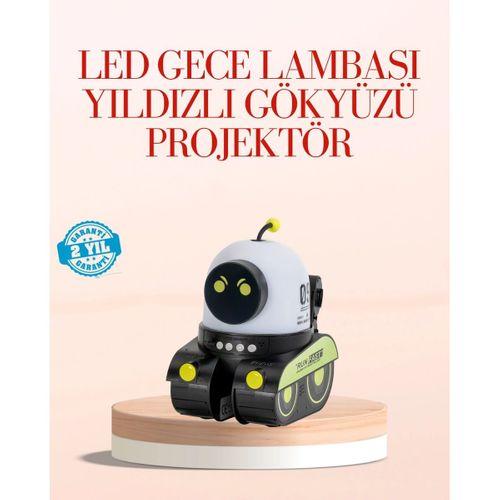Robot Tasarımlı Bluetooth Hoparlörlü Yıldızlı Gökyüzü Projektör