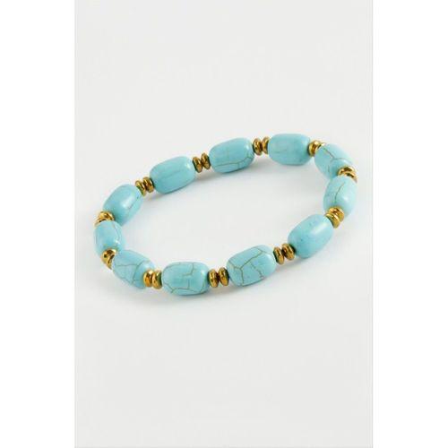 Silindir Turkuaz Doğaltaş Bileklik