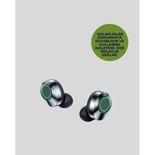 Kablosuz Kulak İçi Bluetooth Kulaklık – Dokunmatik Kontrol Ve Led Şarj Ekranı
