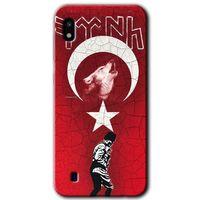 MRCİLETİSİM Samsung Galaxy A10 Kılıf Baskılı Kapak - Bozkurt Atam +Tam Kaplayan Mat Seramik