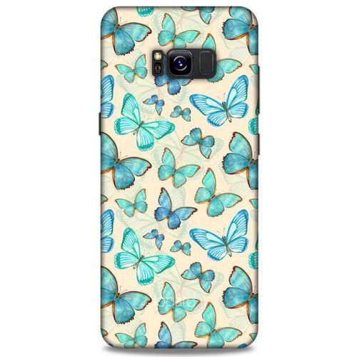 Samsung Galaxy S8 Plus Kılıf Kelebek Etkisi (13) Silikon Kap Lacivert