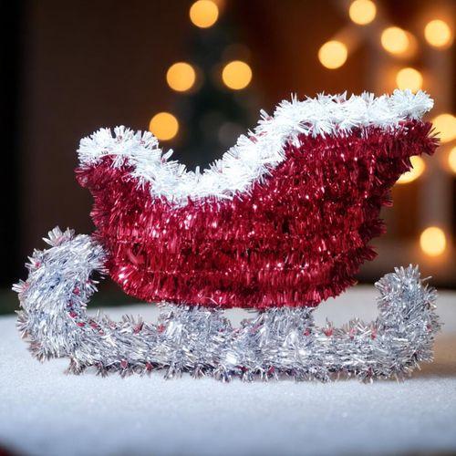 YÜKSEK KALİTE YILBAŞI DEKORU NOEL BABA KIZAĞI DEKORU METALİK YILBAŞI VİTRİN DEKORLARI 25X36 CM