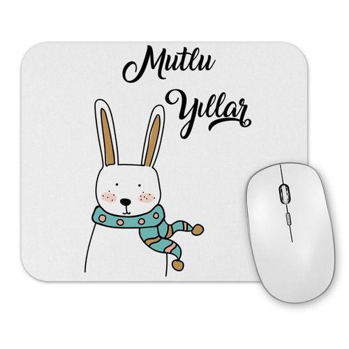 Sevimli Tavşan İle Mutlu Yıllar Mouse Pad