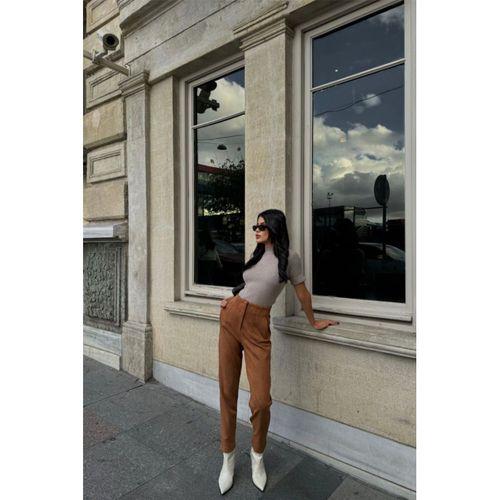 SÜET PANTOLON PENSLİ - Taba
