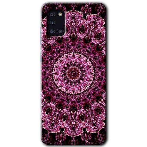 MRCİLETİSİM Samsung Galaxy A31 Kılıf HD Desen Baskılı Arka Kapak + Temperli Cam - Mandala Patterns Kaleidoscope