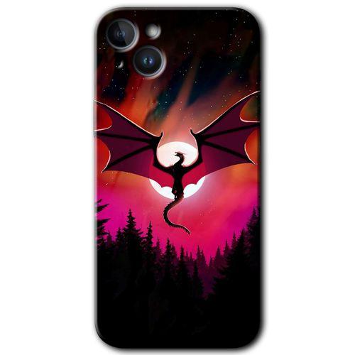 Potkal Hediye Fabrikası iPhone 14 Kılıf HD Desen Baskılı Arka Kapak - Dragon Night
