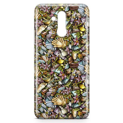 Huawei Mate 20 Lite Kılıf Kozmetik Kişisel Bakım Doodle Arka Kapak Koruma Desenli Full Koruyucu