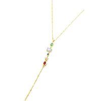 Taşlı Y Kolye - Altın