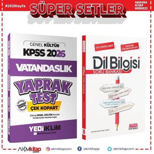 Yediiklim Yayınları 2026 KPSS Genel Kültür Vatandaşlık Çek Kopart Yaprak Test ve AKM Dil Bilgisi Soru Bankası Seti 2 Kitap