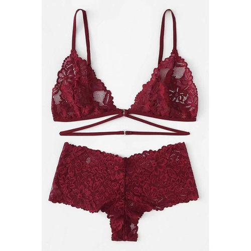 Kadın Bordo Özel Şık Sütyen Külot Takımı