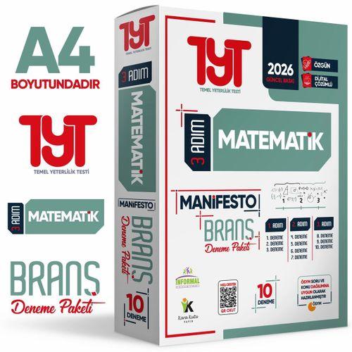 2026 YKS TYT Matematik 3 Adım Manifesto 10 Adet Branş Deneme Paketi Dijital Çözümlü