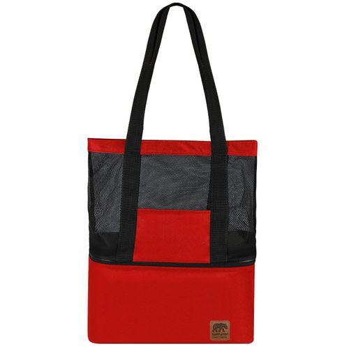 Kamp Ayısı® Thermo Bag - Sıcak/Soğuk Termal Korumalı Kamp, Piknik, Plaj Çantası 16+22= 38 Lt Kırmızı