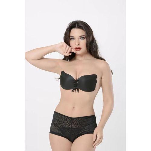 Siyah Yapışkan Kelebek Sütyen-519