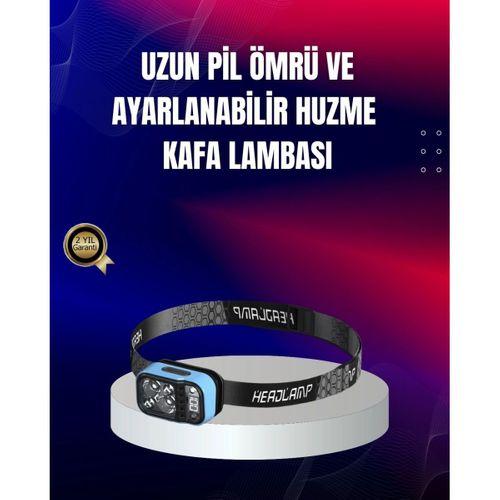 Süper Parlak Led Kafa Feneri 3 Renk 53 Mod Type C Şarjlı