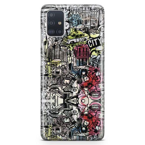 Samsung Galaxy A51 Kılıf Çılgın Şehir Arka Kapak Koruma Desenli Full Koruyucu