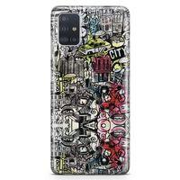 Samsung Galaxy A51 Kılıf Çılgın Şehir Arka Kapak Koruma Desenli Full Koruyucu