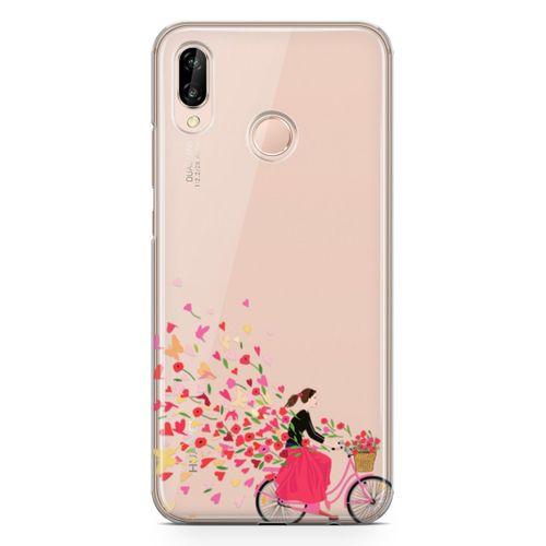 Huawei Nova 3e Kılıf Çiçek Saçan Bisiklet Arka Kapak Koruma Desenli Full Koruyucu