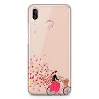 Huawei Nova 3e Kılıf Çiçek Saçan Bisiklet Arka Kapak Koruma Desenli Full Koruyucu