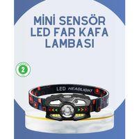 El Sensörlü Led Far Suya Dayanıklı Şarjlı Kafa Lambası