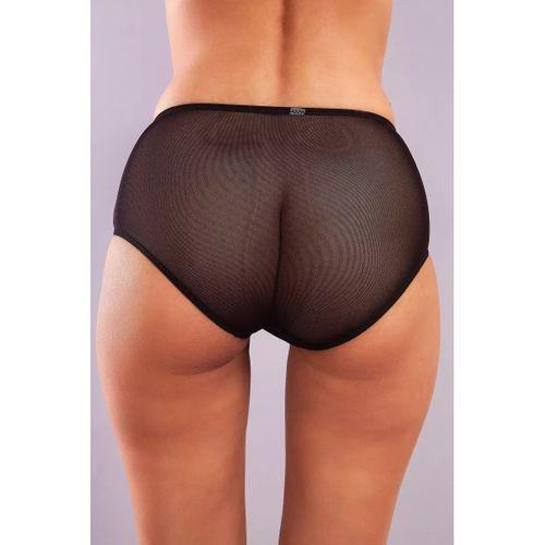 Golshan Gardenia Control Slip, Kadın Dantelli Çiçek Baskılı Siyah Yüksek Bel Külot
