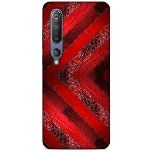 Xiaomi Mi 10 Kılıf Patchwork (28) Arka Kapak Kırmızı Siyah