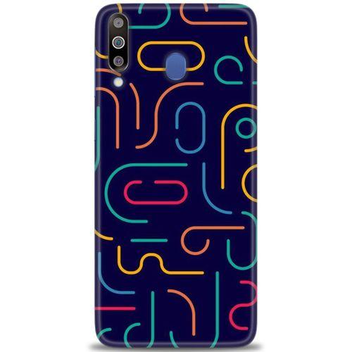 Samsung Galaxy M30 Kılıf HD Baskılı Kılıf - Renkli Çubuklar + Tam Ekran Koruyucu