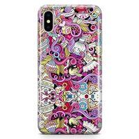 Apple iPhone XS Kılıf Sevgili Doodle Arka Kapak Koruma Desenli Full Koruyucu