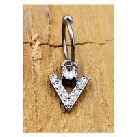 Çelik Zirkon Taşlı Piercing