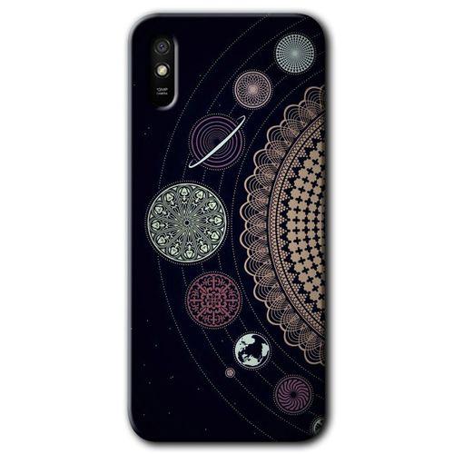 BeRa Aksesuar Xiaomi Redmi 9A Kılıf Baskılı Kapak - Gezegen Döngüsü +Tam Kaplayan Mat Seramik