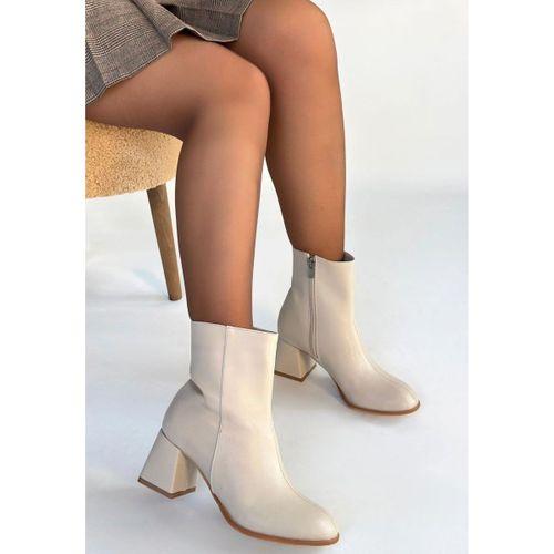 Tendy Bej Cilt Topuklu Bot