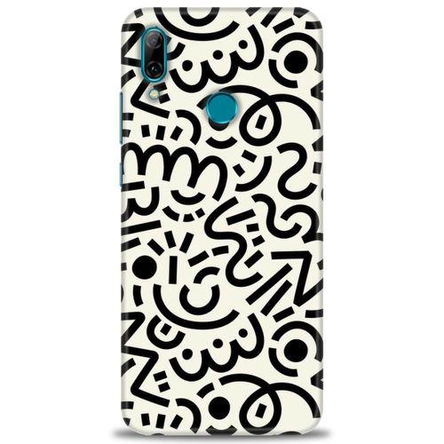 Huawei P Smart 2019 Kılıf HD Baskılı Kılıf - Siyah Beyaz + Tam Ekran Koruyucu
