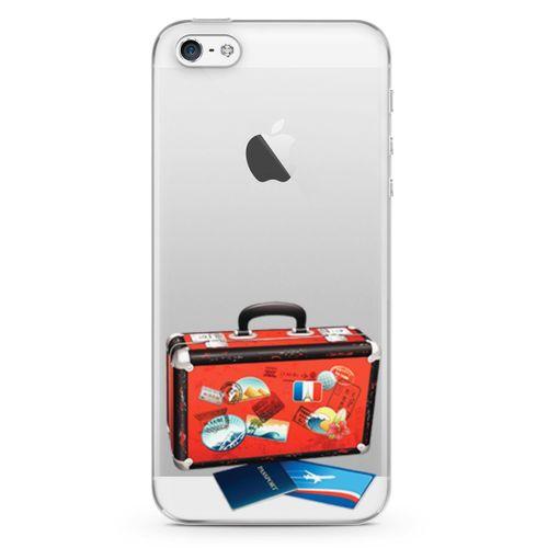 Apple iPhone 5 Kılıf Turistik Valiz Arka Kapak Koruma Desenli Full Koruyucu