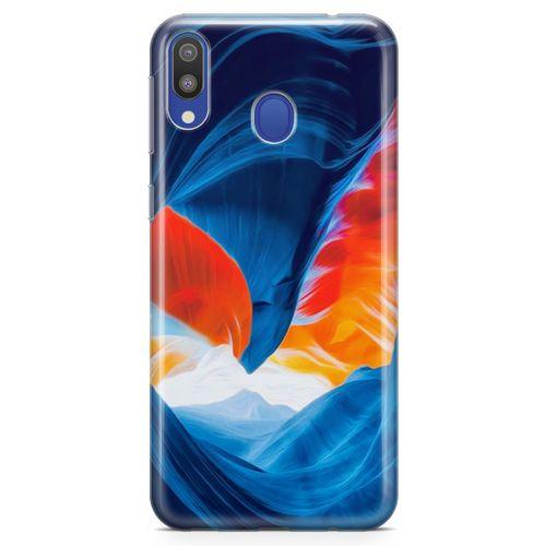 Samsung Galaxy M20 Kılıf Turuncu Kanyon Arka Kapak Koruma Desenli Full Koruyucu