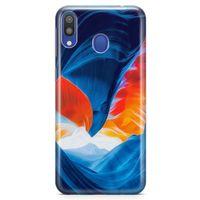 Samsung Galaxy M20 Kılıf Turuncu Kanyon Arka Kapak Koruma Desenli Full Koruyucu