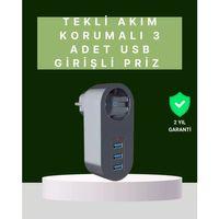 Termal Akım Korumalı 3 Usb'li Güvenli Priz – Akıllı Akım Dengeleme